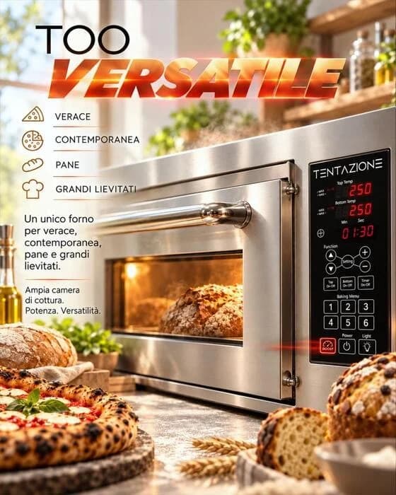 Tentazione TOO, elektrická pec na pizzu s vysokou a nízkou komorou 4
